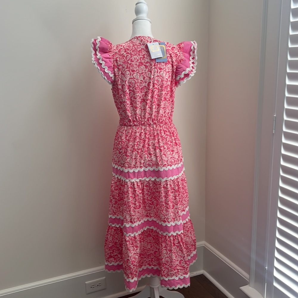 Women’s Sail to Sable dress floral rose print flutter sleeve size small NWT - Picture 6 of 11